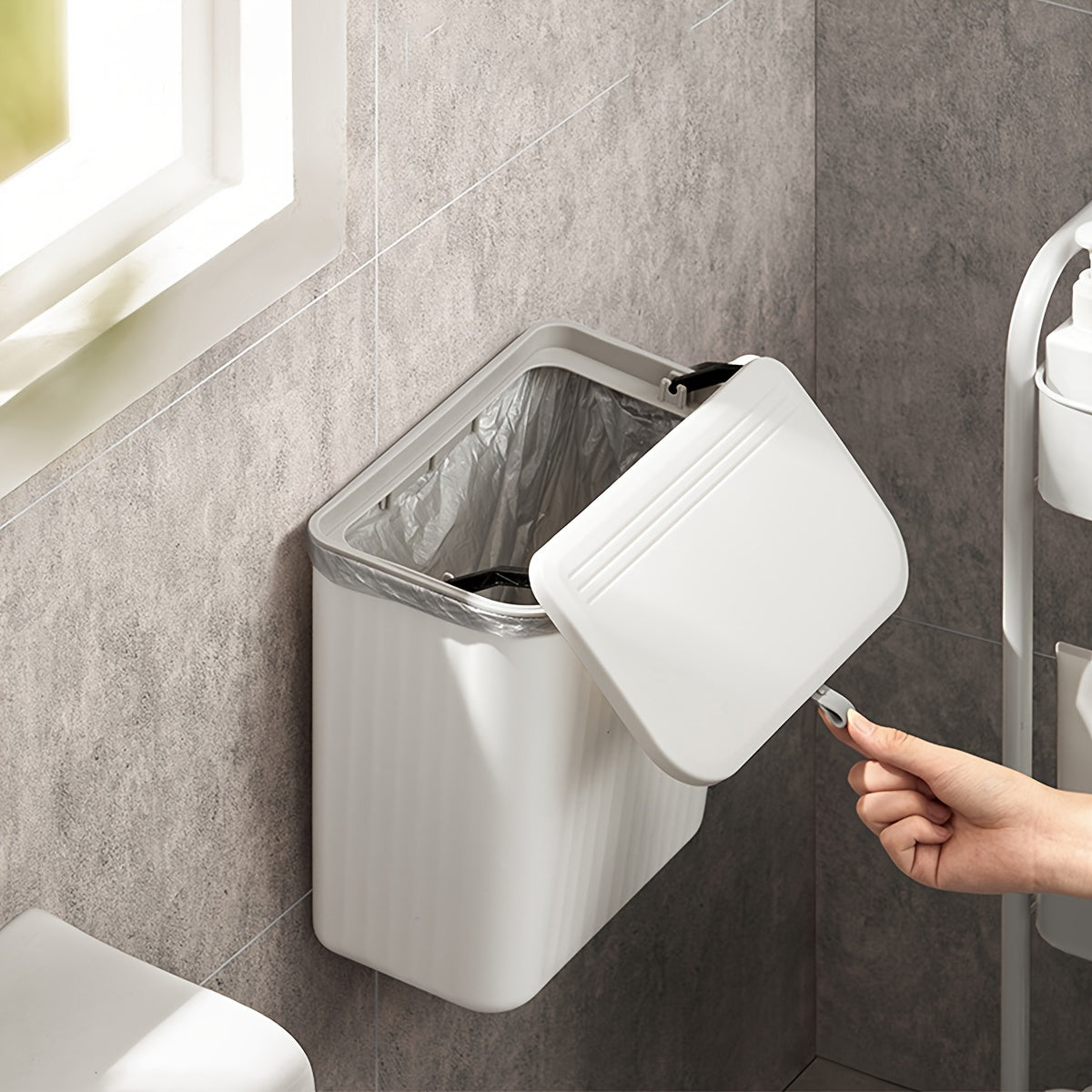 WallMounted Trash Bin with Toilet Paper Holder