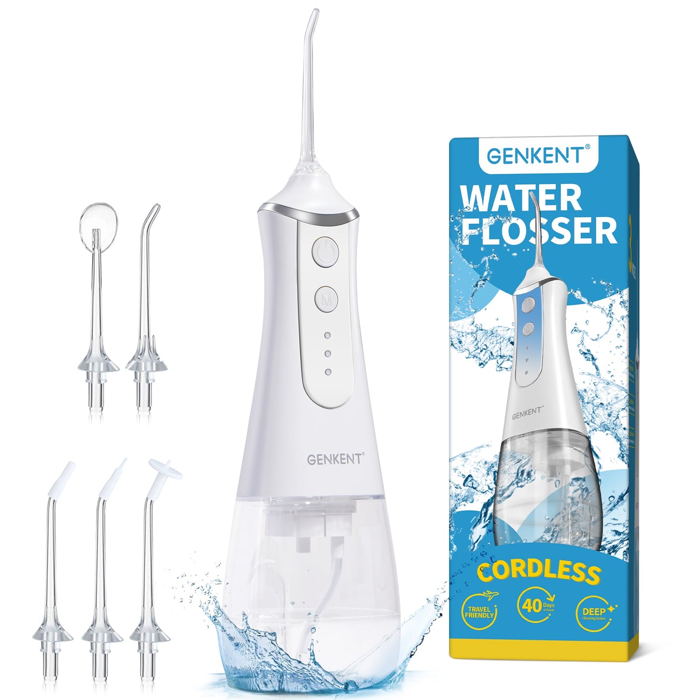 Cordless Dental Flosser 3 Modes 5 Tips