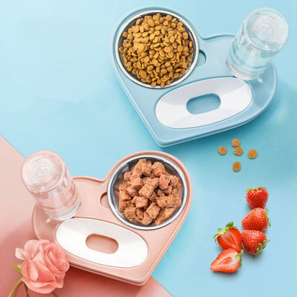 2-in-1 Pet Feeder – Auto Water Dispenser & Food Bowl Combo