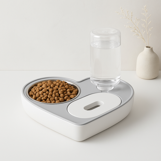 2-in-1 Pet Feeder – Auto Water Dispenser & Food Bowl Combo