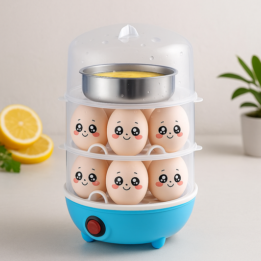 3-Layer Electric Egg Cooker – Steam 21 Eggs Fast, Safe & Easy