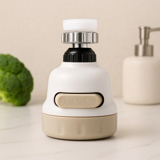 3-Mode Water-Saving Faucet Head – Splash-Proof Swivel Sprayer for Easy Kitchen Cleaning