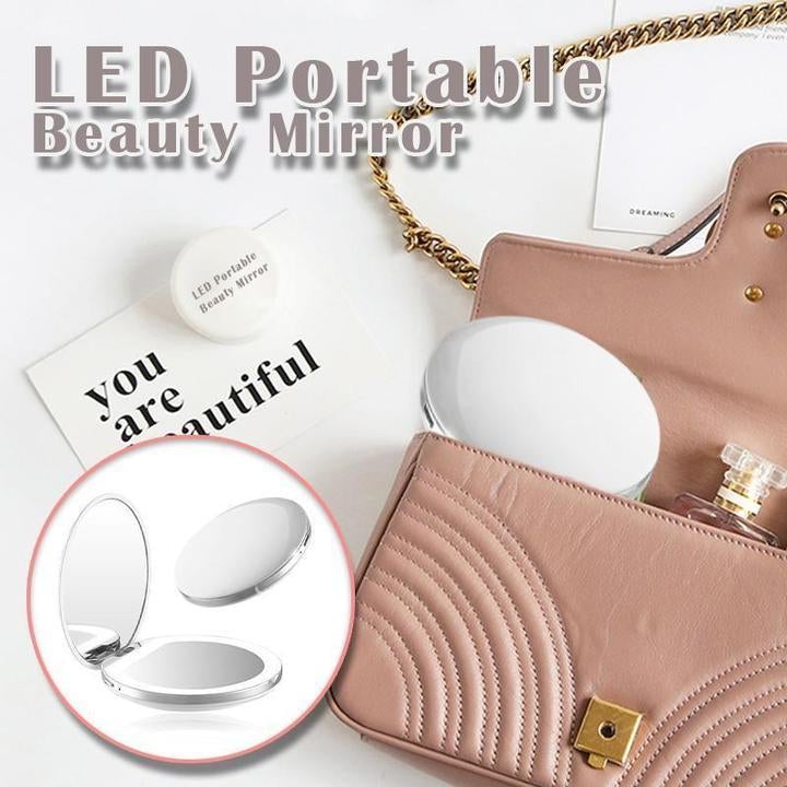 Rechargeable LED Makeup Mirror – 1X/10X Travel Magnifier