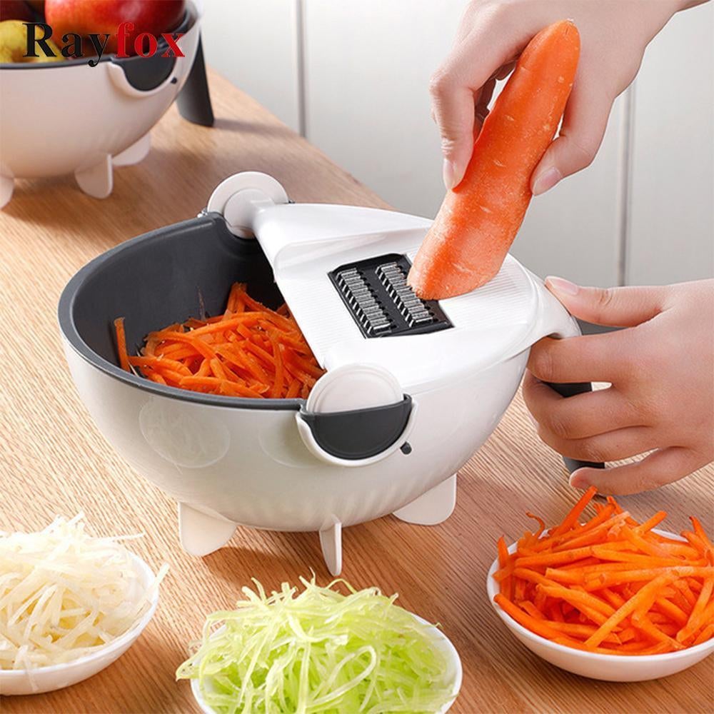 9-in-1 Vegetable Slicer & Strainer – Slice, Rinse & Serve in One Motion | No-Mess Prep Bowl