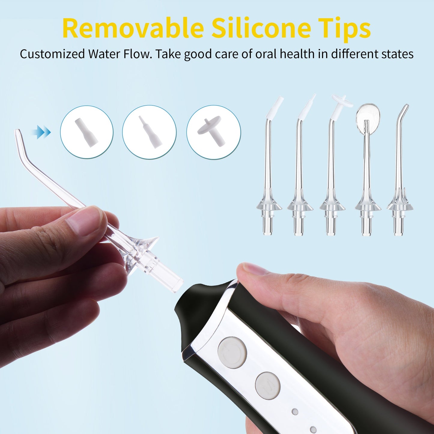 Cordless Dental Flosser 3 Modes 5 Tips