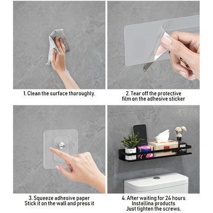NoDrill Black Bathroom Storage Rack