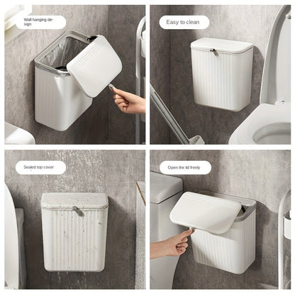 WallMounted Trash Bin with Toilet Paper Holder