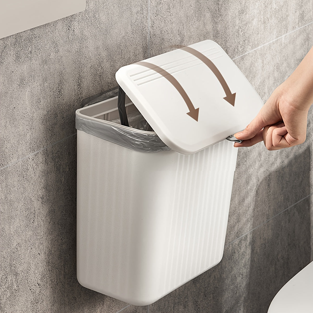 WallMounted Trash Bin with Toilet Paper Holder
