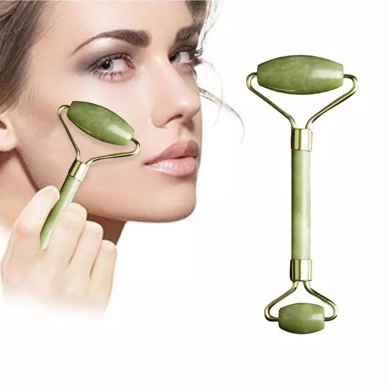 Double Head Face Roller – 100% Natural Xiulan Jade
