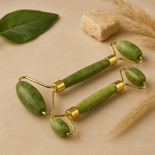 Double Head Face Roller – 100% Natural Xiulan Jade