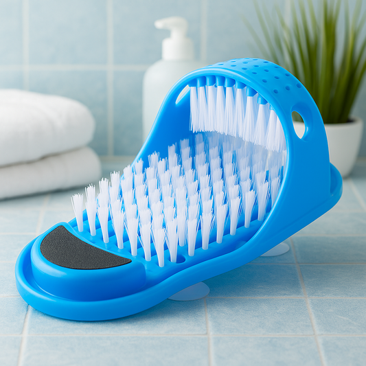 Foot Scrubber Massage Slippers – Clean & Exfoliate Without Bending | Suction Grip & Pumice Stone