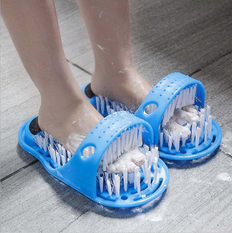 Foot Scrubber Massage Slippers – Clean & Exfoliate Without Bending | Suction Grip & Pumice Stone