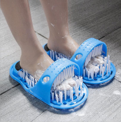 Foot Scrubber Massage Slippers – Clean & Exfoliate Without Bending | Suction Grip & Pumice Stone