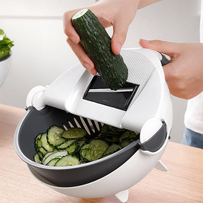 9-in-1 Vegetable Slicer & Strainer – Slice, Rinse & Serve in One Motion | No-Mess Prep Bowl