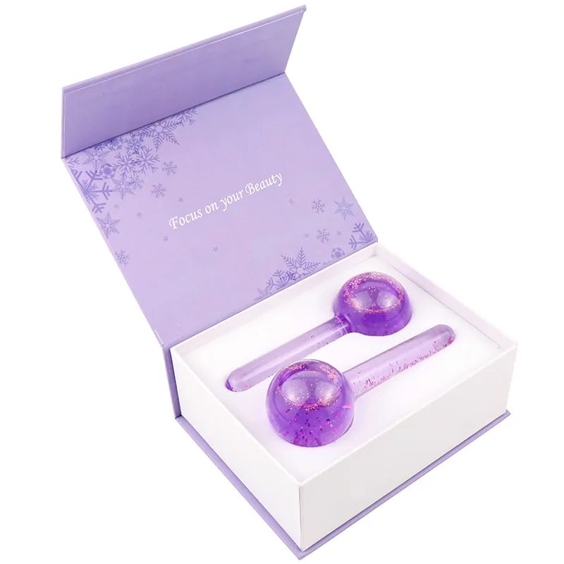 Cold Therapy Ice Globes for Face – De-Puffing Cryo Massage Tool for Glowing Skin & Tightening