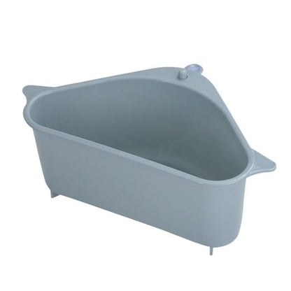 Tri-Corner Sink Organizer – Rustproof Basket for Soaps, Fruits & Scraps | No-Drill Mount