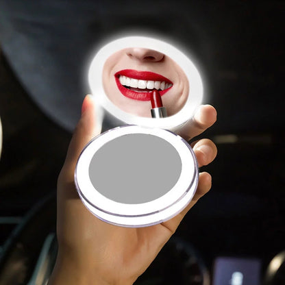 Rechargeable LED Makeup Mirror – 1X/10X Travel Magnifier