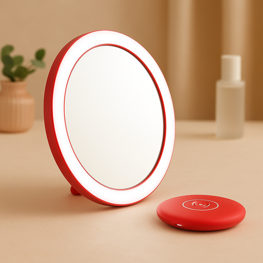 Rechargeable LED Makeup Mirror – 1X/10X Travel Magnifier