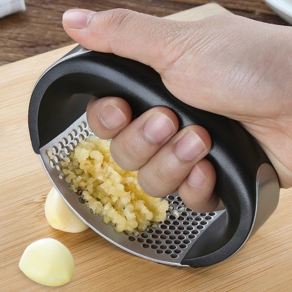 Stainless Steel Garlic Press – Crush Cloves Fast with No Mess