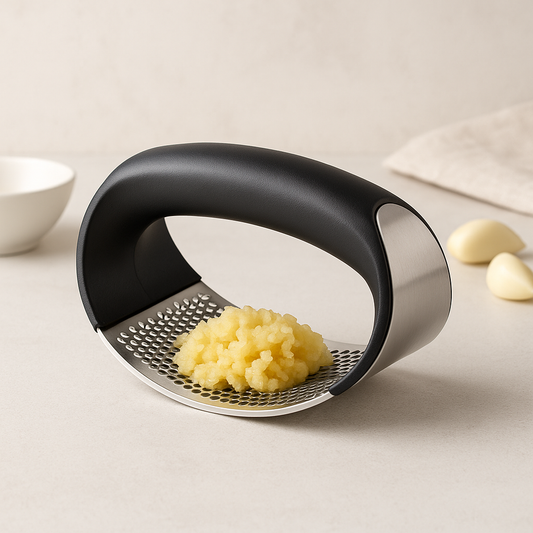 Stainless Steel Garlic Press – Crush Cloves Fast with No Mess