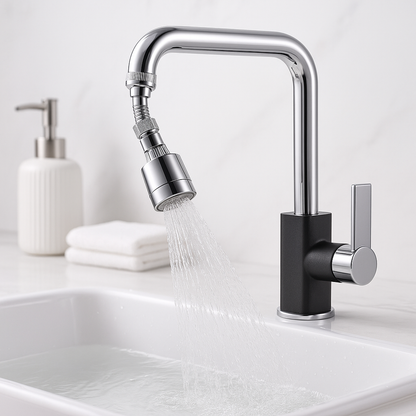 360° Rotating Faucet Splash Guard – Soft Stream Filter for Sinks | Leak-Proof Copper Build