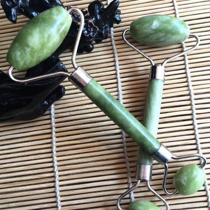 Double Head Face Roller – 100% Natural Xiulan Jade