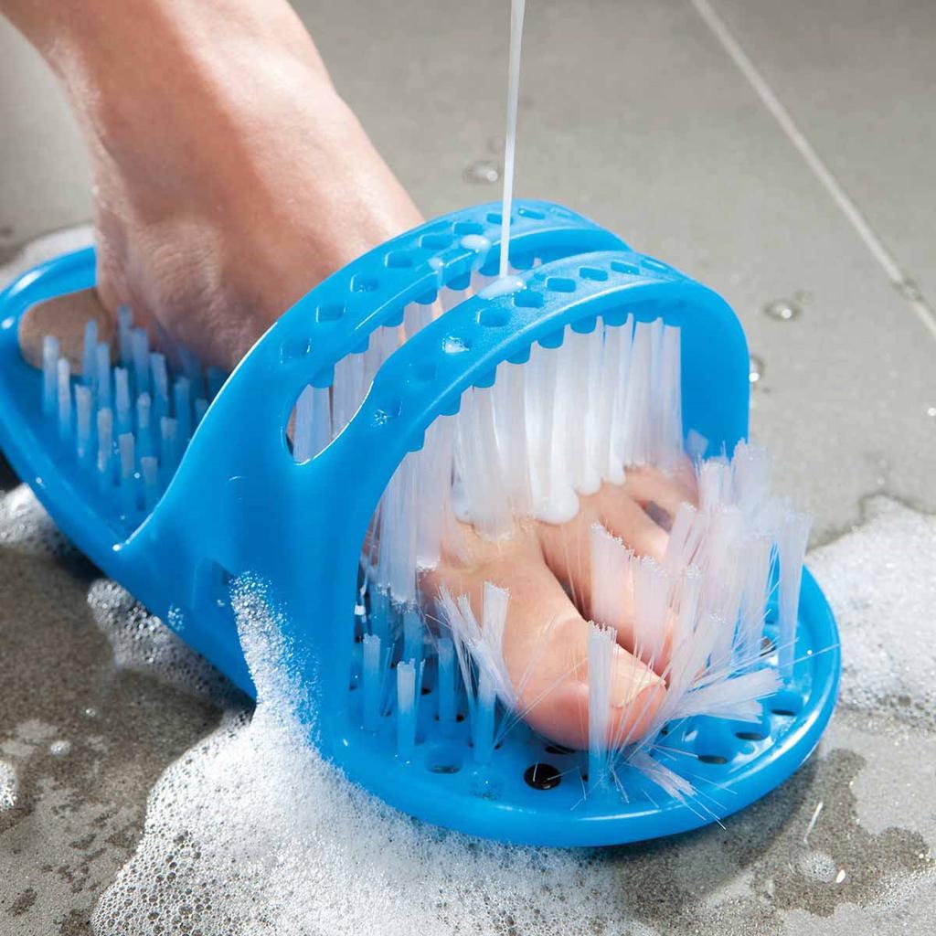 Foot Scrubber Massage Slippers – Clean & Exfoliate Without Bending | Suction Grip & Pumice Stone
