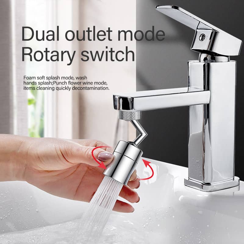 360° Rotating Faucet Splash Guard – Soft Stream Filter for Sinks | Leak-Proof Copper Build