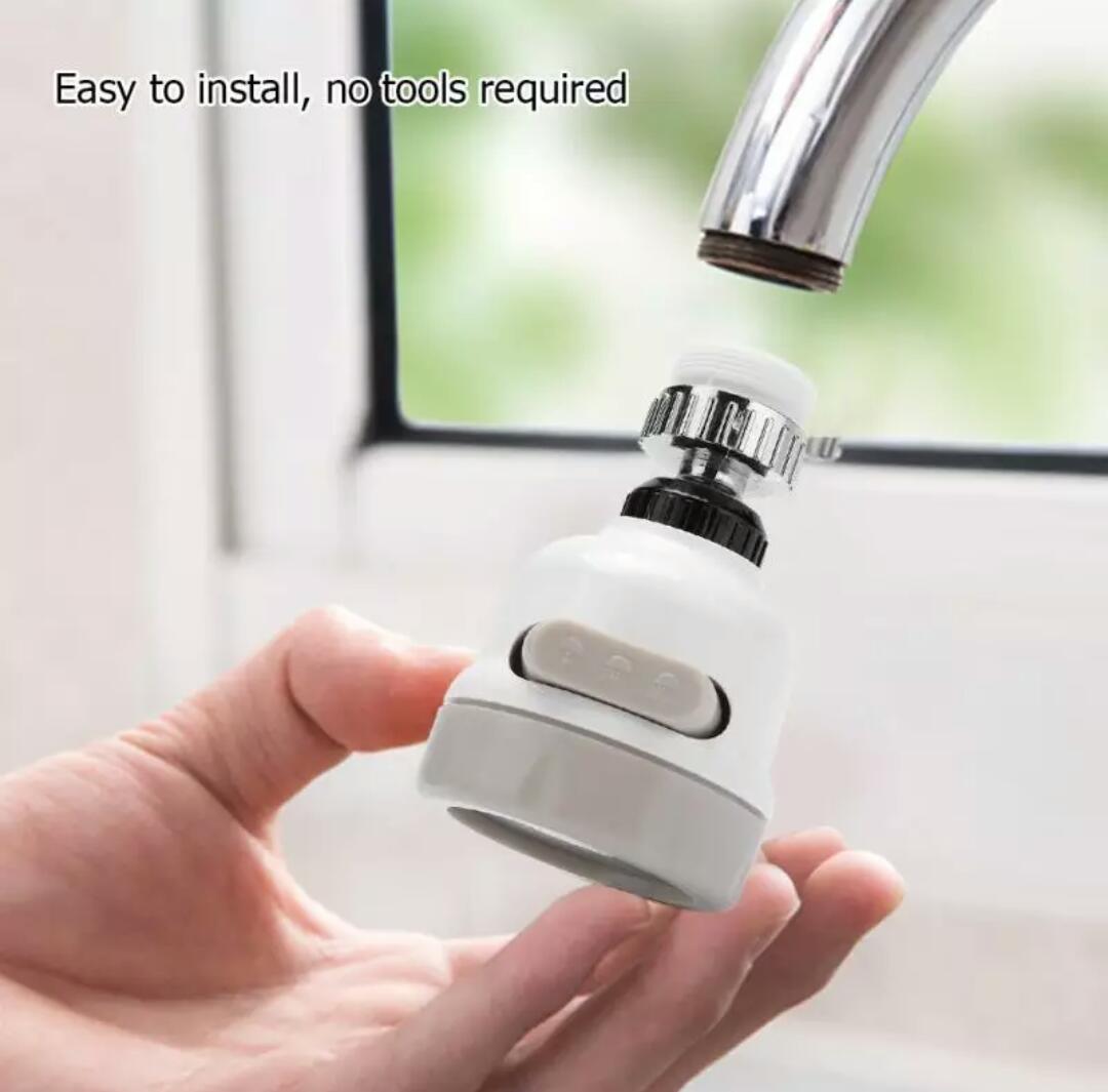 3-Mode Water-Saving Faucet Head – Splash-Proof Swivel Sprayer for Easy Kitchen Cleaning
