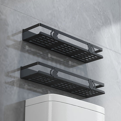 NoDrill Black Bathroom Storage Rack