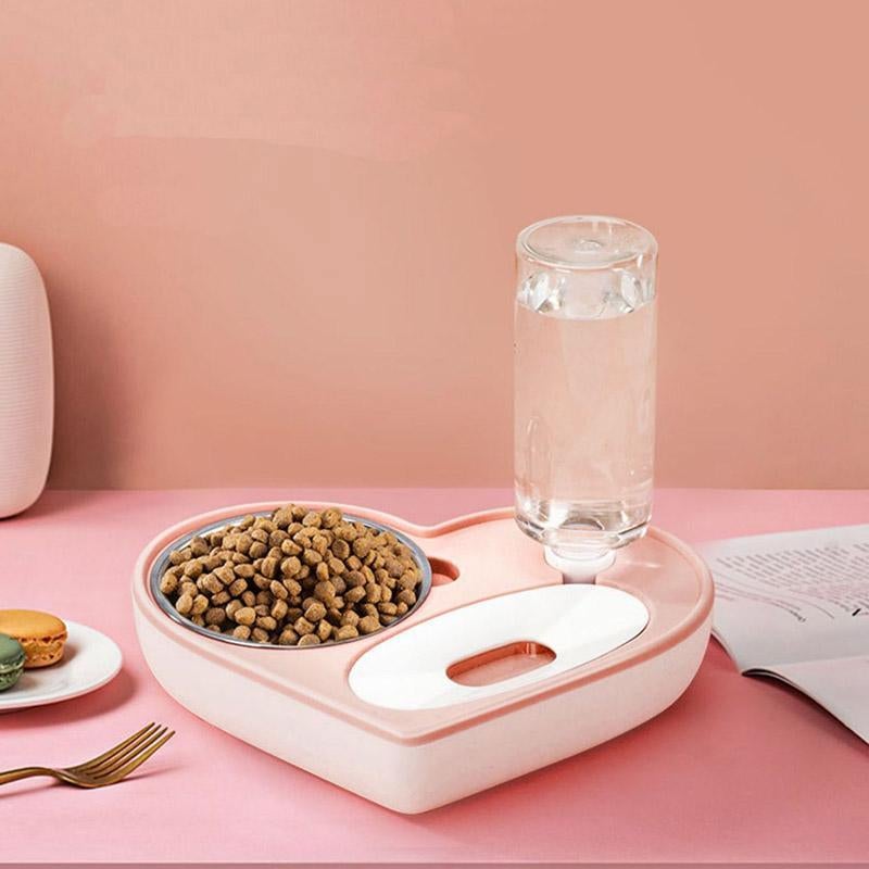 2-in-1 Pet Feeder – Auto Water Dispenser & Food Bowl Combo