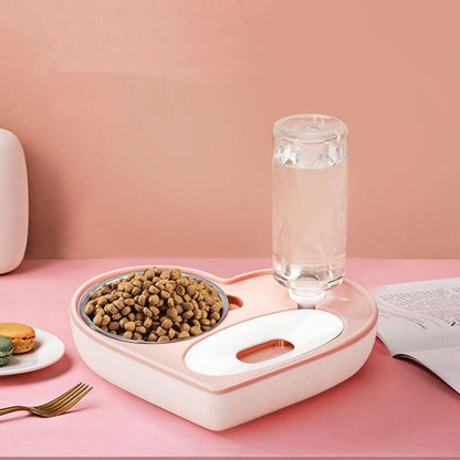 2-in-1 Pet Feeder – Auto Water Dispenser & Food Bowl Combo