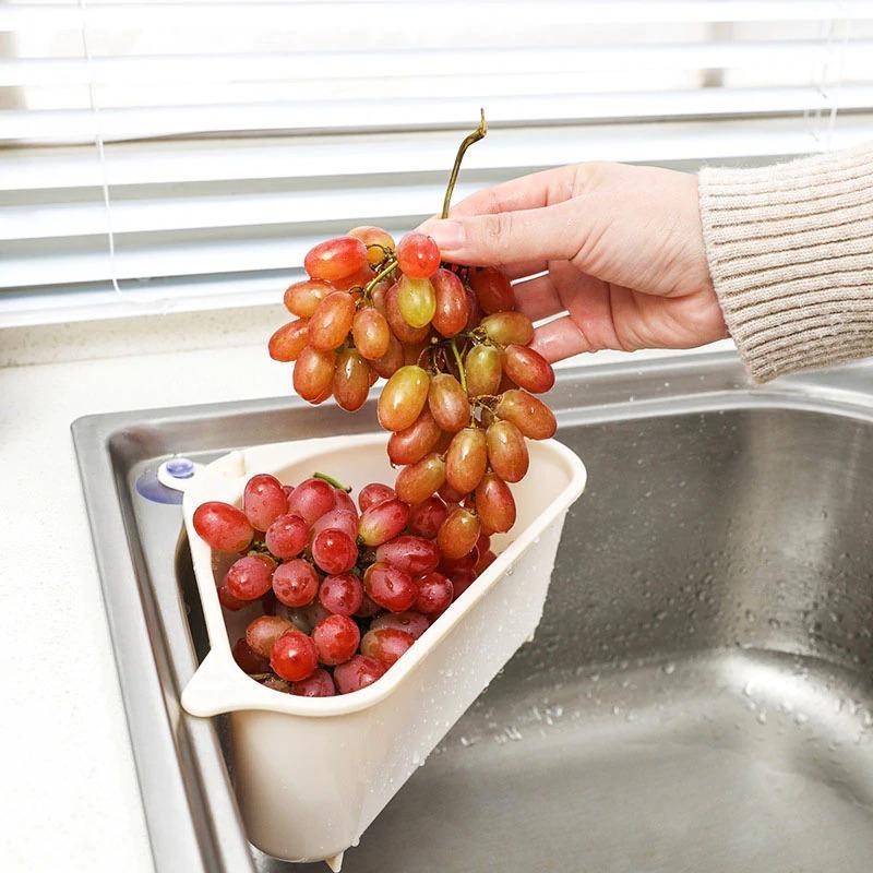 Tri-Corner Sink Organizer – Rustproof Basket for Soaps, Fruits & Scraps | No-Drill Mount
