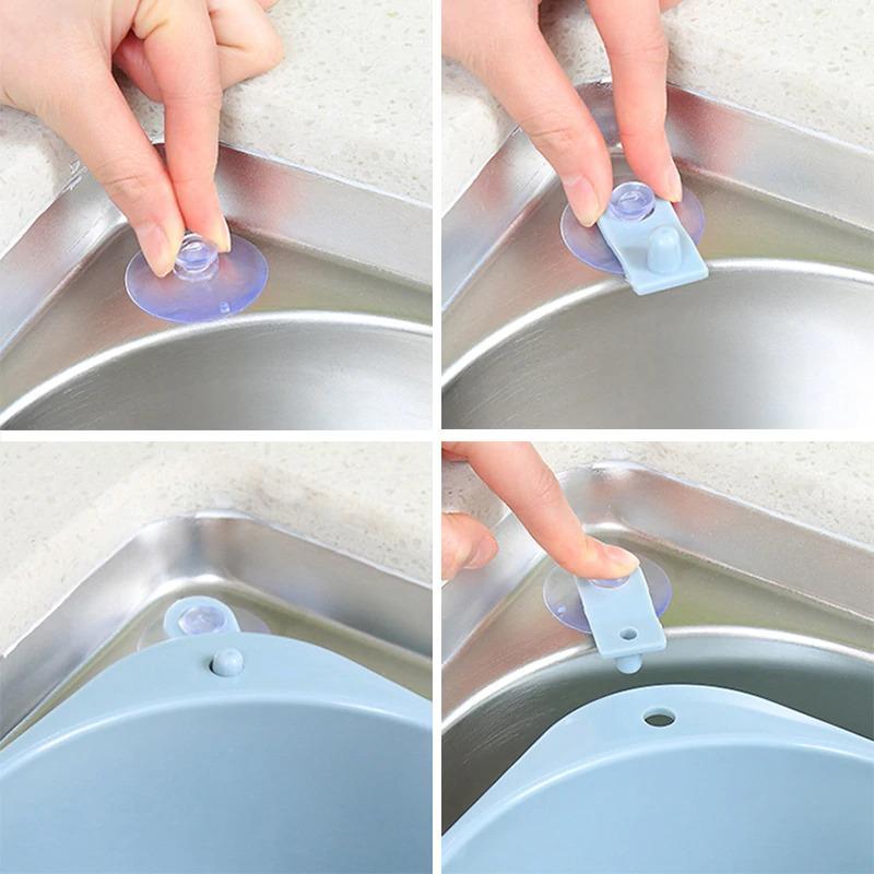 Tri-Corner Sink Organizer – Rustproof Basket for Soaps, Fruits & Scraps | No-Drill Mount