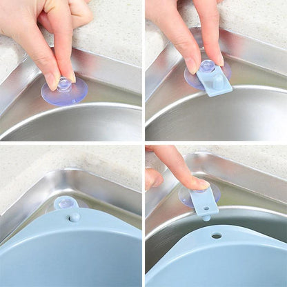 Tri-Corner Sink Organizer – Rustproof Basket for Soaps, Fruits & Scraps | No-Drill Mount